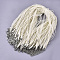 Waxed Cord and Organza Ribbon Necklace Making, with Iron Lobster Claw Clasps, Platinum, Beige, 17.6 inch~17.8 inch(45~45.5cm), 7mm