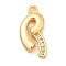 Brass Micro Pave Cubic Zirconia Pendants, Nickel Free, Real 18K Gold Plated, Letter R, 16x8x3mm, Hole: 1.6mm
