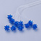 Glass Woven Beads, Flower/Sparkler, Made of Horse Eye Charms, Royal Blue, 13mm