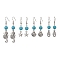 Synthetic Turquoise Beaded Dangle Earrings, Tibetan Style Alloy Ocean Theme Earrings, Mixed Shape, Antique Silver, 40~56x8~12mm