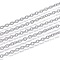 Tarnish Resistant 304 Stainless Steel Cable Chains, Soldered, Flat Oval, Stainless Steel Color, 2.6x2x0.5mm