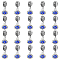 DICOSMETIC 40Pcs Evil Eye Dangle Charms Blue Evil Eye Charms with Large Hole Hanger Beads Antique Silver Enamel European Beads Charms Vintage Alloy Dangle Charms for Jewelry Making, Hole: 5mm