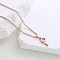 Stainless Steel Letter Pendant Necklaces for Women Men, Rose Gold, Letter P