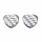 Non-Tarnish 304 Stainless Steel Charms, Twist Heart, Stainless Steel Color, 12x13x1.5mm, Hole: 1.4mm