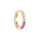 925 Sterling Silver Star Hoop Earrings, with Clear Cubic Zirconia, Golden, Plum, 12x13mm