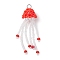 Glass Seed Beaded Jellyfish Pendants, with 304 Stainless Steel Jump Rings, Red, 52x16mm, Hole: 3mm