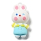 Plastic Pendants, Rabbit, Cyan, 45.5x23x16mm, Hole: 3.2mm