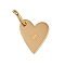304 Stainless Steel Charms, with Jump Rings, Heart with Letter Charms, Golden, Letter H, 10x8.5x1.5mm, Hole: 4x2.5mm
