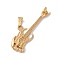 PVD Vacuum Plating 304 Stainless Steel Big Pendants, Musical Instrument Charm, Electric Guitar, Golden, 59.5x21.5x4mm, Hole: 10x4.5mm