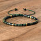 Natural Rhyolite Jasper Beaded Braided Bracelets, Adjustable Women's Bracelets, Inner Diameter: 16cm, Bead: 4~4.5x2~2.5mm