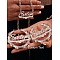 Bamboo Joint Ring with Word 304 Stainless Steel Pendant Necklaces & Hoop Earrings Sets, Platinum, 450mm