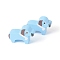Natural Wood Beads, Undrilled/No Hole Beads, Dog, Blue, 19x29.5x9mm
