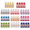 44 Pcs 11 Colors Glass Pendants, with Resin Filler & Iron Finding, Column, Mixed Color, 25x10mm, 4pcs/color