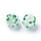 Handmade Bumpy Lampwork Beads, Round, White, 14~15mm, Hole: 1.5~1.6mm