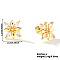 Chic Flower Cartilage Earrings, with Shiny Rhinestone for Fashionable Women, Golden, Crystal, 11x11mm