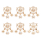Brass Micro Pave Clear Cubic Zirconia Pendants, Snowflake with Star, Golden, 27mm, about 6pcs/box