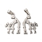 Non-Tarnish Mother's Day/Teachers' Day 201 Stainless Steel Pendants, Mother with Daughter/Teacher with Students Charms, Stainless Steel Color, 26.5x19x1.5mm, Hole: 6.5x3mm