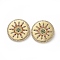 Brass Micro Pave Colorful Cubic Zirconia Pendants, Flat Round with Sun, Golden, 18x1.5mm, Hole: 3x1.5mm