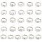 26Pcs 26 Style Initial Letter A~Z Clear Cubic Zirconia Adjustable Rings Set, Brass Alphabet Rings for Women, Lead Free & Cadmium Free, Platinum, US Size 5 3/4(16.3mm), 1Pc/style