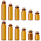 30 Sets 6 Styles Glass Bead Containers, with Cork Stopper, Wishing Bottle, Peru, 2.15~2.2x3.8~5cm, 5 sets/style