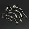 Stainless Steel Nose Studs Nose Piercing Jewelry, Mixed Style, Platinum, 11~31x3~8mm, Pin: 1~1.5mm, 42sets/board