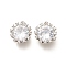 Brass Micro Pave Cubic Zirconia Pendants, Round Charms, Long-Lasting Plated, Cadmium Free & Lead Free, Platinum, 15x13x7mm, Hole: 1.2mm