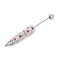 Polymer Clay Rhinestones Ball-Point Pen, Beadable Pen, with Iron Findings, for DIY Personalized Pen with Jewelry Beads, Rhombus, Ruby, 145x15~16mm