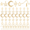 DIY Earring Making Kit, Including Moon & Star & Sun Brass Links & Pendants & Jump Rings, 304 Stainless Steel Earring Hooks, Real 24K Gold Plated, 120Pcs/box
