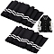 2Pcs 95% Cotton & 5% Elastic Fiber Ribbing Fabric for Cuffs, Waistbands Neckline Collar Trim, Metallic Stripe Pattern  Edge Trimming, Black, Silver, 950~1100x135~140x2mm