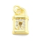 Rack Plating Brass Micro Pave Cubic Zirconia Charms, with Jump Ring, Lead Free & Cadmium Free, Long-Lasting Plated, Real 18K Gold Plated, Lock, 13x7.5x3.5mm, Hole: 3mm