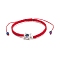 Resin Evil Eye & Alloy Braided Bead Bracelet, Adjustable Bracelet for Women, Tortoise Pattern, Inner Diameter: 2~4-1/8 inch(5~10.3cm), Tortoise: 14.5x13x4.5mm.