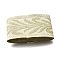 Ethnic Style Polyester Ribbon, Leaf Pattern Flat Ribbon, for Jewelry, Craft Making, Light Goldenrod Yellow, 2-5/8 inch(68mm)