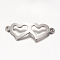 Tarnish Resistant 201 Stainless Steel Links connectors, Heart, Stainless Steel Color, 31.5x12.5x1mm, Hole: 1.5mm