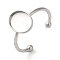 Non-Tarnish 304 Stainless Steel Open Cuff Ring Components, Pad Ring Setting, Oval, Stainless Steel Color, Tray: 8x10mm, 1.5mm, Adjustable