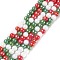 Christmas Theme Opaque Electroplate Glass Beads Strands, AB Color Plated, Round, Colorful, 4~4.5mm, Hole: 0.9mm, about 100pcs/strand, 14.96''(38cm)