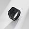 Square with Cross Pattern 304 Stainless Steel Finger Rings for Men, Black, US Size 9(18.9mm)