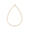 Brass Open Back Bezel Pendants, Nickel Free, for DIY UV Resin, Teardrop, Real 18K Gold Plated, 49x31x1.5mm, Hole: 1.8mm