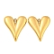Ion Plating(IP) 304 Stainless Steel Pendants, Heart Charm, Real 18K Gold Plated, 29x24x3mm, Hole: 1.8mm