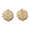 Brass Micro Pave Clear Cubic Zirconia Links Connectors, Long-Lasting Plated, Flat Round with Star, Real 18K Gold Plated, 21x17.5x2.5mm, Hole: 1.4mm