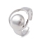 Brass Adjustable Rings, Cadmium Free & Nickel Free & Lead Free, Round, Platinum, US Size 8 1/2(18.5mm)
