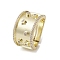 Brass Adjustable Rings, Cadmium Free & Nickel Free & Lead Free, with Micro Pave Cubic Zirconia, None, US Size 7 1/4(17.5mm)