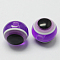Round Evil Eye Resin Beads, Dark Violet, 6x5mm, Hole: 1.8~2mm