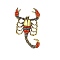 Scorpion Alloy Rhinestone Brooches for Backpack Clothes, Hyacinth, 55x32mm