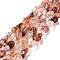 Natural Hematoid Quartz/Ferruginous Quartz Beads Strands, Fire Quartz, Nuggets, Tumbled Stone, 7.5~11.5x6~6.5x4.5~5mm, Hole: 0.8mm, about 47~48pcs/strand, 15.28~15.39''(38.8~39.1cm)