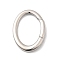 Brass Spring Gate Rings, Oval, Long-Lasting Plated, Lead Free & Cadmium Free, Rack Plating, Platinum, 23x17x3mm, Inner Diameter: 12x18mm