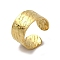 Ion Plating(IP) 304 Stainless Steel Cuff Ring Settings, Textured Wide Band Ring with Loop, Golden, 10mm, Inner Diameter: 17mm
