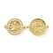 Rack Plating Brass Micro Pave Clear Cubic Zirconia Connector Charms, Long-Lasting Plated, Cadmium Free & Lead Free, Flat Round Links with Crown Pattern, Real 18K Gold Plated, 16x20.5x4mm, Hole: 1.5mm