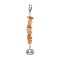 Halloween Pumpkin Alloy Pendant Decorations, Natural Red Aventurine Chip & Lobster Claw Clasps Charm for Bag Ornaments, 92mm