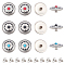 18 Set 3 Colors Alloy & Turquoise Craft Solid Screw Rivet, with Iron Findings, Flat Round with Flower Pattern, for DIY Luggage and Hardware Accessaries, Mixed Color, 6 sets/color