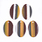 Resin Pendants, Oval, Stripe Pattern, Dark Goldenrod, 23.5x14.5x1.5mm, Hole: 1.8mm